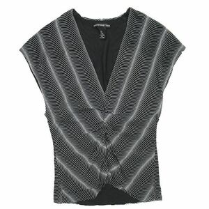 美品 ヴィヴィアンタム VIVIENNE TAM Geometric pattern Top 幾何学模様 総柄 パワーネット シャツ ブラウス カットソー Vネック ノースリ