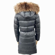 モンクレール MONCLER NANTESFUR ナンテスファー ダウンコート ジャケット Aライン ラクーンファー 1 グレー 1223 レディース_画像4