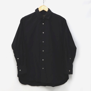 IJIIT イジット 日本製 コットン ボタンアップ 長袖シャツ BLACK ブラック レディース