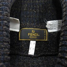 フェンディ vintage FENDI タートルネック メランジ ケーブル ニット セーター ウール ブレンド オールド ビンテージ 44大きいサイズ◆12_画像3