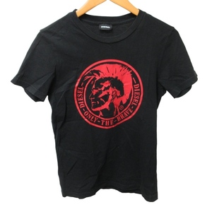 ディーゼル DIESEL ONLY THE BRAVE プリントTシャツ カットソー 半袖 黒 ブラック 12 約M 1224 ■GY09 メンズ