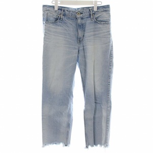 アッパーハイツ ドゥーズィエムクラス別注 THE HIS CROP DENIM デニムパンツ ジーンズ ダメージ加工 カットオフ 25 水色 レディース