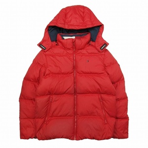 トミーヒルフィガー TOMMY HILFIGER 子供服 ダウン ジャケット フーディー ロゴ パーカー ジップアップ ハイネック フーデッド ME12