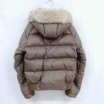 モンクレール MONCLER フーデット ダウン ジャケット ブルゾン ショート丈 ファー付 00 カーキ系 レディース_画像3