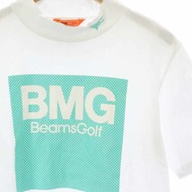 ビームスゴルフ BEAMS GOLF ポンチ モックネックシャツ Tシャツ カットソー 半袖 プリント ゴルフウェア M 白 ホワイト 82-03-0002-444 /AT_画像3