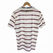 ビームスゴルフ BEAMS GOLF 22SS WEEKEND/ER モックネック Tシャツ カットソー ボーダー 半袖 M 白 ホワイト 赤 紺 /YM メンズ_画像2