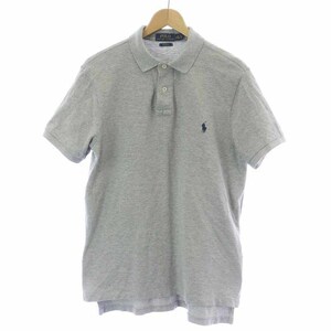 ポロ ラルフローレン POLO RALPH LAUREN CUSTOM FIT ポロシャツ 半袖 鹿の子 M グレー /AT21 メンズ