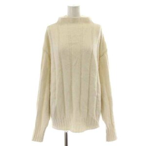  Le Ciel Bleu LE CIEL BLEU 21SS knitted sweater long sleeve mok neck Anne gola.36 S white white /NW20 lady's 