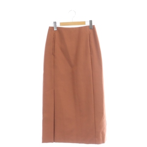 未使用品 フランネル Phlannel 22AW New Zealand Wool Long Skirt PINK タイトスカート ロング スリット 0 ライトブラウン レディース