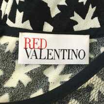 レッド ヴァレンティノ RED VALENTINO リボン柄チュール切替オールインワン パンツ ノースリーブ 44 黒 アイボリー ブラック /HK ■OS レデ_画像3