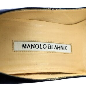 マノロブラニク MANOLO BLAHNIK パンプス スエード ハイヒール 34.5 21.5cm 紺 ネイビー /AK19 レディースの画像3