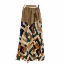 ミュラー オブ ヨシオクボ 22SS moy A-MAZE TWILL SKIRT フレアスカート ロング丈 マキシ丈 プリント 36 S マルチカラー_画像2