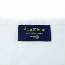 ルミノア Leminor バスクシャツ Tシャツ カットソー 長袖 ボートネック ボーダー 3 M 白 ホワイト 紫 パープル /KU メンズ_画像3