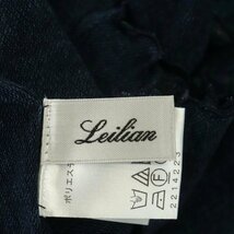 レリアン Leilian 近年モデル シアーペイズリープリントハイネックカットソー 七分袖 大きいサイズ 13+ 紺 マルチカラー ネイビー_画像3