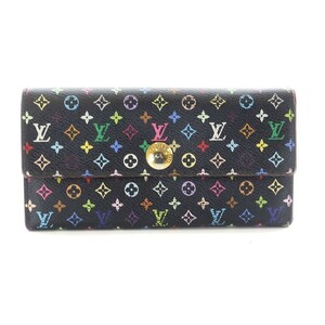 ルイヴィトン LOUIS VUITTON モノグラム ポルトフォイユサラ 長財布 二つ折り財布 マルチカラー 黒 ブラック M93747 /YB レディース