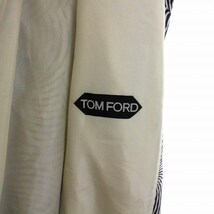 トムフォード TOM FORD ショールカラー ガウンコート アウター ロング 総柄 絹 シルク100％ M 黒 白 ブラック ホワイト /KH メンズ_画像4