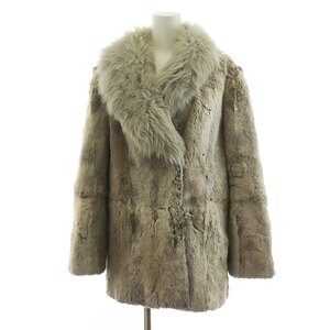 ルピアンファーズ Lupian furs ラビット ファー コート 毛皮 ミドル 大きいサイズ 13 LL グレー ■GY18 /MQ レディース
