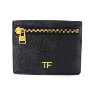 トムフォード TOM FORD GRAIN LEATHER CLASSIC TF CARD HOLDER WITH ZIPPED POCKET カードケース コインケース 小銭入れ レザー 黒