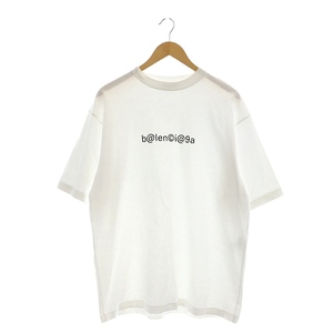 バレンシアガ BALENCIAGA オーバーサイズ ロゴ Tシャツ カットソー 半袖 XS 白 黒 ホワイト ブラック 620941 /DF ■OS メンズ