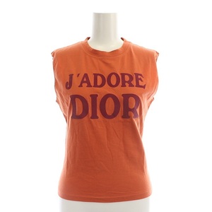 クリスチャンディオール Christian Dior 02AW J'Adore Dior ガリアーノ期 ロゴ ノースリーブ カットソー F38 オレンジ 2H12155300