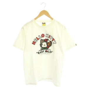 アベイシングエイプ A BATHING APE HALLO KITTY 半袖 Tシャツ プリント コットン M 白 ホワイト /HS ■OS メンズ