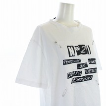 ヌメロヴェントゥーノ N°21 Tシャツ カットソー 半袖 クルーネック ロゴ 安全ピン XS 白 ホワイト 22AU-F012-4157 /KU レディース_画像6