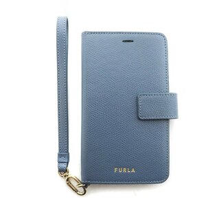 フルラ FURLA iPhone11 スマホケース 手帳型 カバー カードポケット付き ストラップ 青 ブルー ■GY19 /MQ レディース