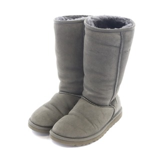 アグ オーストラリア UGG australia Classic Tall II ムートンブーツ ロングブーツ スエード ボア US6 23cm グレー F19010 /YB レディース