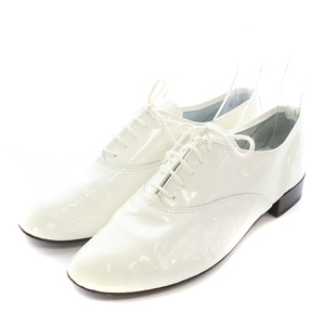 レペット Repetto レースアップシューズ ローファー ラウンドトゥ エナメル 37 24cm 白 ホワイト /YB レディース