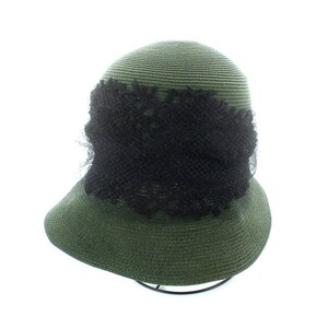 カシラ CA4LA ハット 帽子 チュール付き 緑 グリーン 黒 ブラック /AK3 レディース
