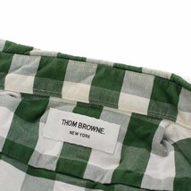 トムブラウン THOM BROWNE カジュアルシャツ チェック 長袖 0 XS 緑 グリーン 白 ホワイト /YI19 メンズ_画像8