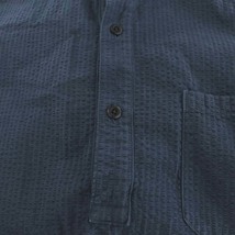 ts(s) シャツ 半袖 シアサッカー地 ハーフボタン ドローコード 1 S 紺 ネイビー /AN36 メンズ_画像7