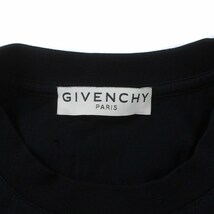 ジバンシィ GIVENCHY 20SS Tシャツ カットソー ゴールドカラー ロゴ 半袖 ダメージ加工 クルーネック XS 黒 ブラック BW700D3Z3F_画像3