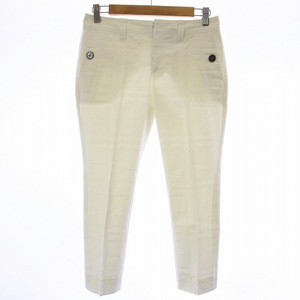 Burberry London BURBERRY LONDON tapered pants bottoms cropped pants noba check Zip fly 36 S white white 