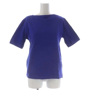  America -naAMERICANA boat neck si-m less short sleeves T-shirt cut and sewn print XS blue royal blue /ES #OS lady's 