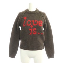 ディースクエアード DSQUARED2 20AW ニット LOVE IS... WOOL CROPPED SWEATER セーター ウール クロップド丈 長袖 M ダークブラウン /HS ■_画像1