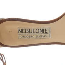 ネブローニ Nebuloni クリアストラップ サンダル ピンヒール ハイヒール リボン スエード 38 25cm 茶色 ブラウン 6021 /SI12_画像6