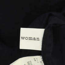 ヒューマンウーマン HUMAN WOMAN 21SS ハイカウントツイルブラウス Vネック 五分袖 M 紺 ネイビー /HS ■OS レディース_画像4