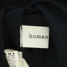 ヒューマンウーマン HUMAN WOMAN 21SS ハイカウントツイルブラウス Vネック 五分袖 M 紺 ネイビー /HS ■OS レディース_画像3