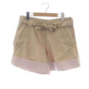  Prada PRADA roll up short pants belt attaching 40 S beige /YQ #OS lady's 