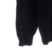 バーバリーブラックレーベル BURBERRY BLACK LABEL ハーフボタン ニット セーター 長袖 ハイネック ロゴ刺繍 コットン 3 紺 ピンク_画像5