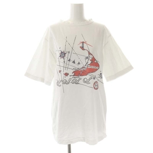 45R 45星Tシャツ カットソー 半袖 プルオーバー イラスト 白 ホワイト /SY ■OS レディース