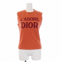 クリスチャンディオール 02AW ガリアーノ期 J'Adore Dior ノースリーブカットソー クルーネック F40 L オレンジ 2H12155300_画像1