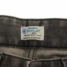 リプレイ REPLAY デニム パンツ ジーパン ボトムス ユーズド ウォッシュ ダメージ加工 ボタンフライ 34 M チャコールグレー_画像3