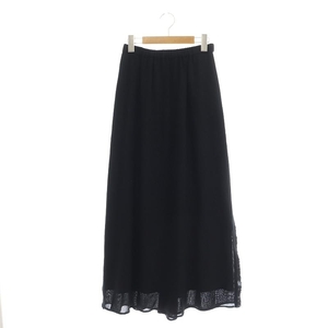 エスロー ESLOW 22SS Gather skirt ギャザースカート セミフレア ロング カットオフ 1 黒 ブラック /ES ■OS レディース