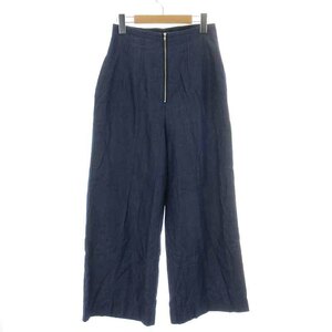 スナイデル snidel 22SS SusTainaセンターストレートパンツ ワイドパンツ ジップフライ 0 S 紺 ネイビー SWFP221167 /NW21 レディース