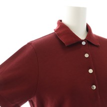エルメス HERMES ポロシャツ ハーフボタン 半袖 ロゴボタン M ボルドー /YT レディース_画像5