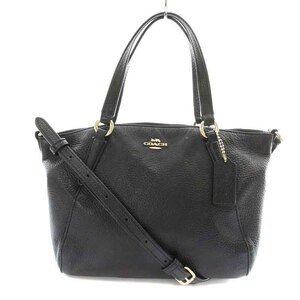 コーチ COACH ミニケルシー サッチェル ショルダーバッグ ハンドバッグ トートバッグ 2WAY レザー 黒 ブラック F28994 /NW37