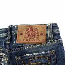 ディースクエアード DSQUARED2 デニムパンツ ローライズジーンズ クラッシュ加工 USED加工 ボタンフライ 36 S 青 ブルー_画像9