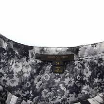 ルイヴィトン LOUIS VUITTON 花柄ワンピース 半袖 ひざ丈 34 XS 黒 ブラック /KH レディース_画像4